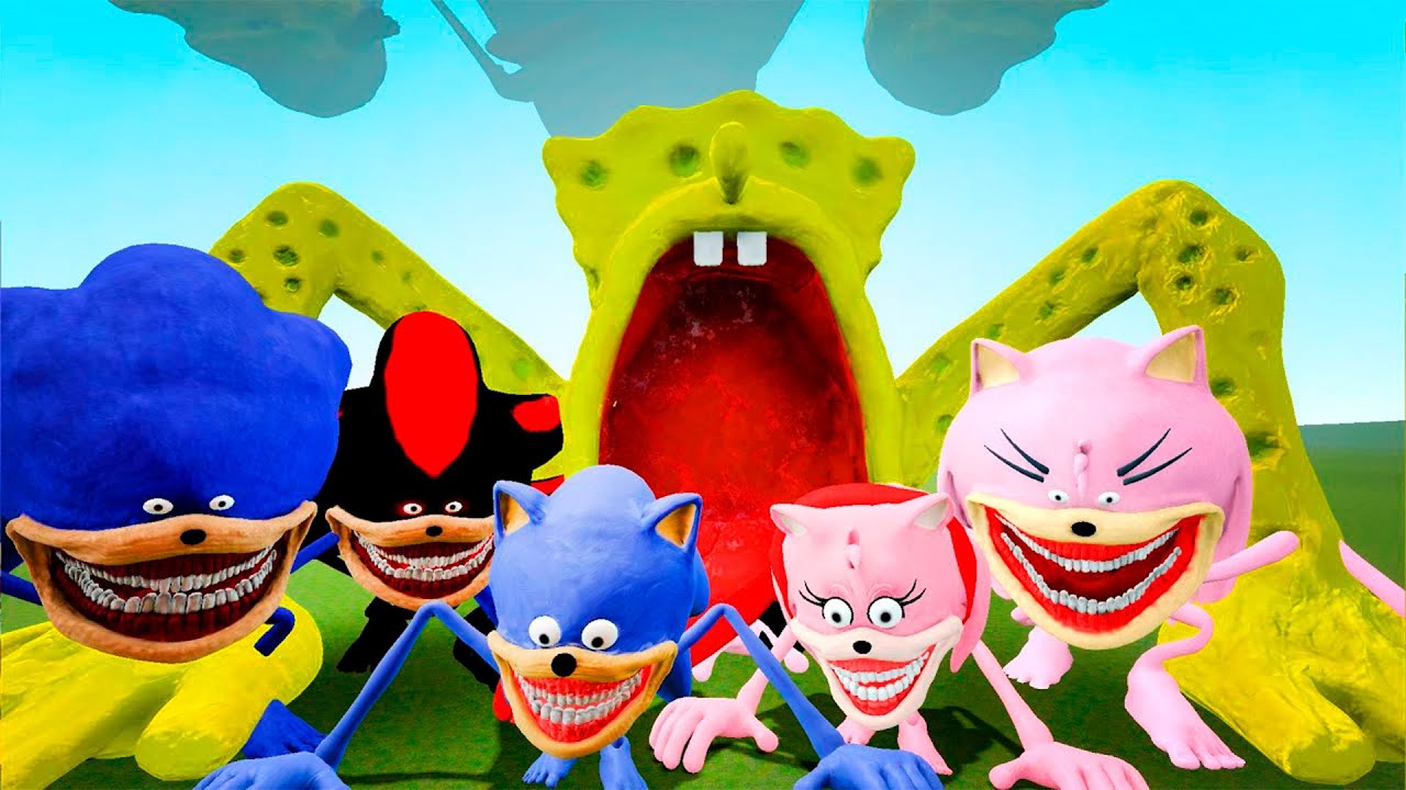 SpongeBob Eater vs All Sonic Tapes in Garry's Mod