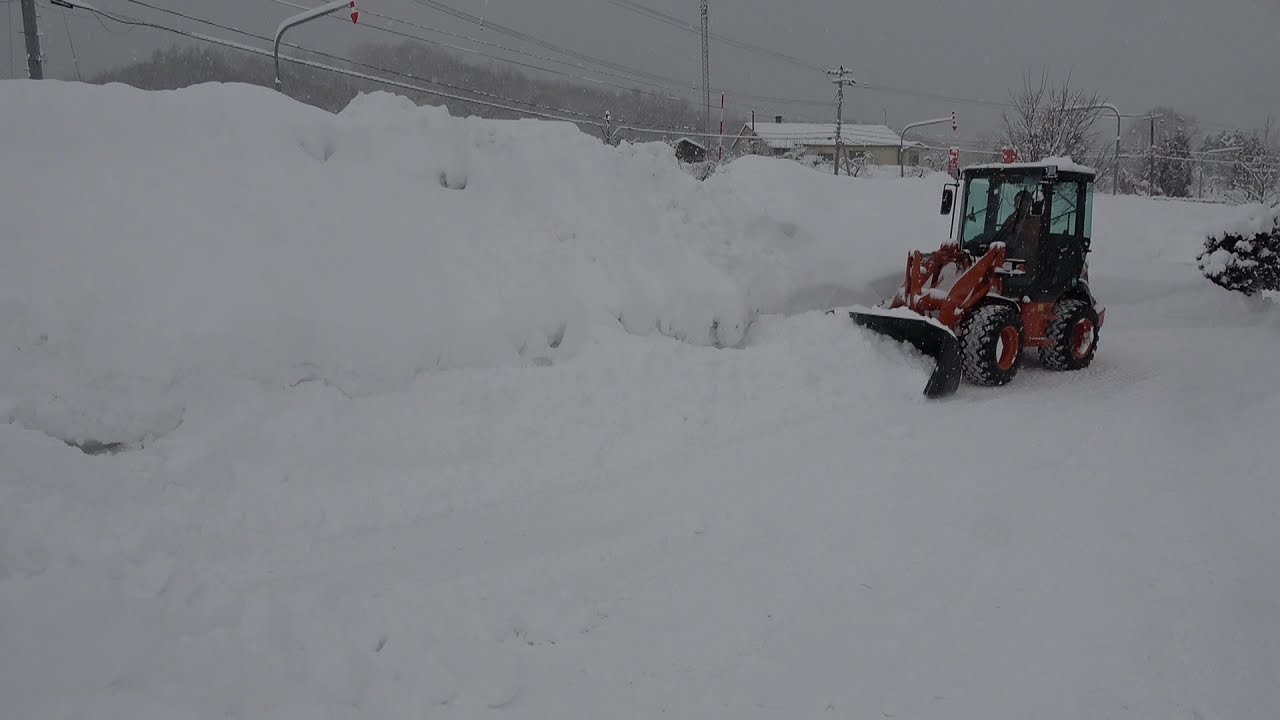 ホイールローダー除雪５１🌈  1日中氷点下だと雪はどんどん積もる