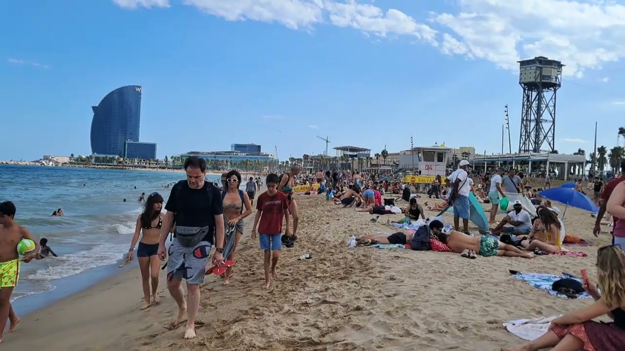 La Barceloneta playa beach 3/3 part. Barcelona 2025 Holiday