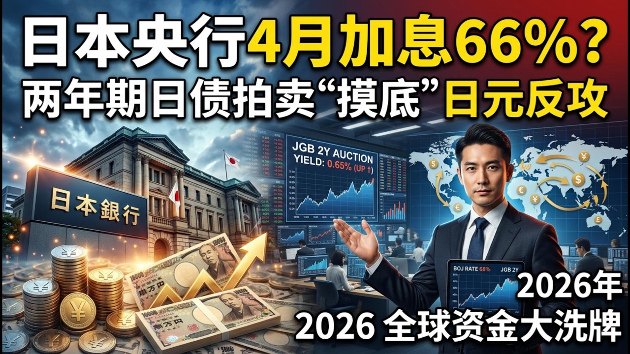 【Boss说日本】日本央行4月加息66%？两年期日债拍卖“摸底”日元反攻，2026全球资金大洗牌