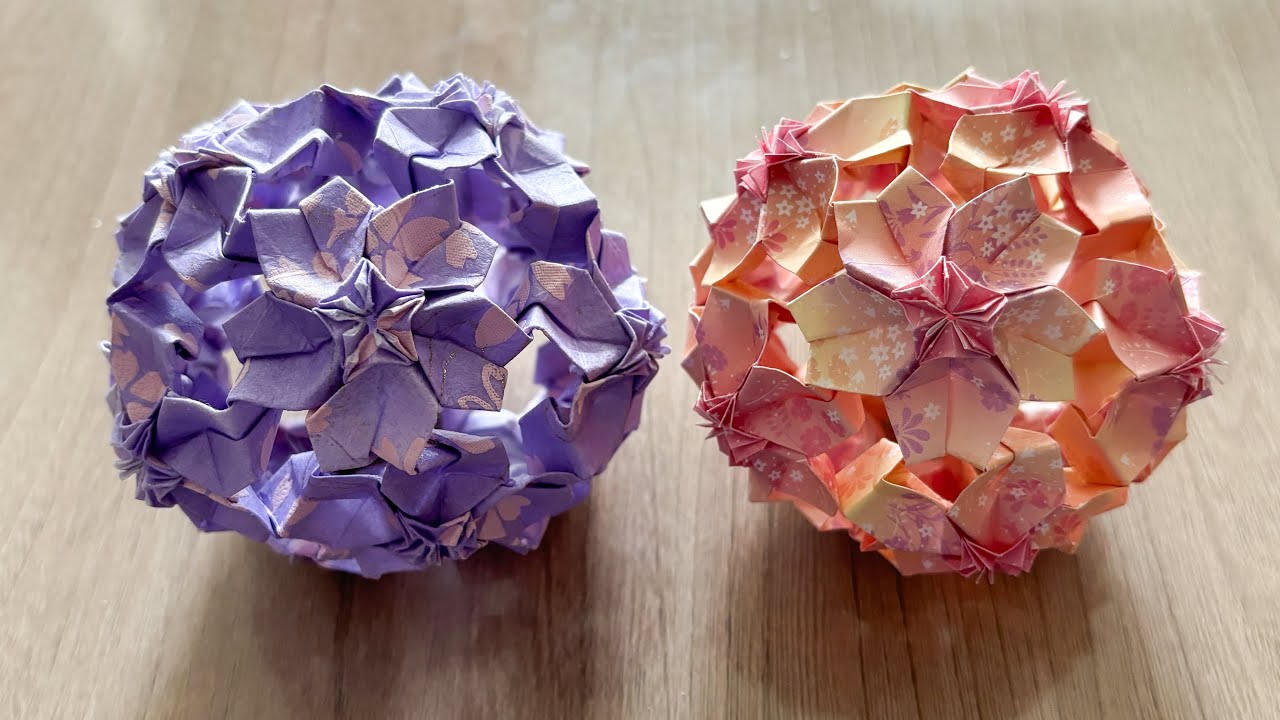 Origami Sakura Twist 🌸 By Satoshi Kamiya | Modular Cherry Blossom kusudama 折り紙桜のくす玉を作ってみた 摺紙 神谷哲史櫻花球