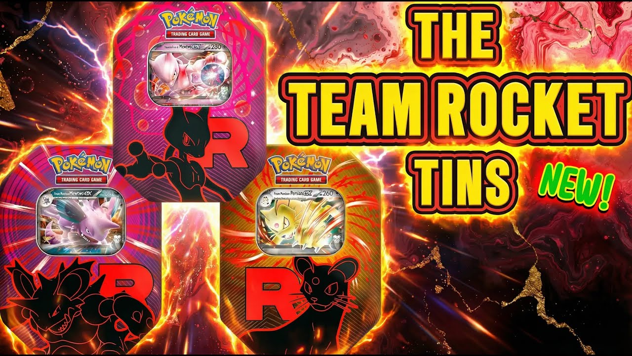 Opening the New Team Rocket Tins – Mewtwo ex, Nidoking ex & Persian ex!