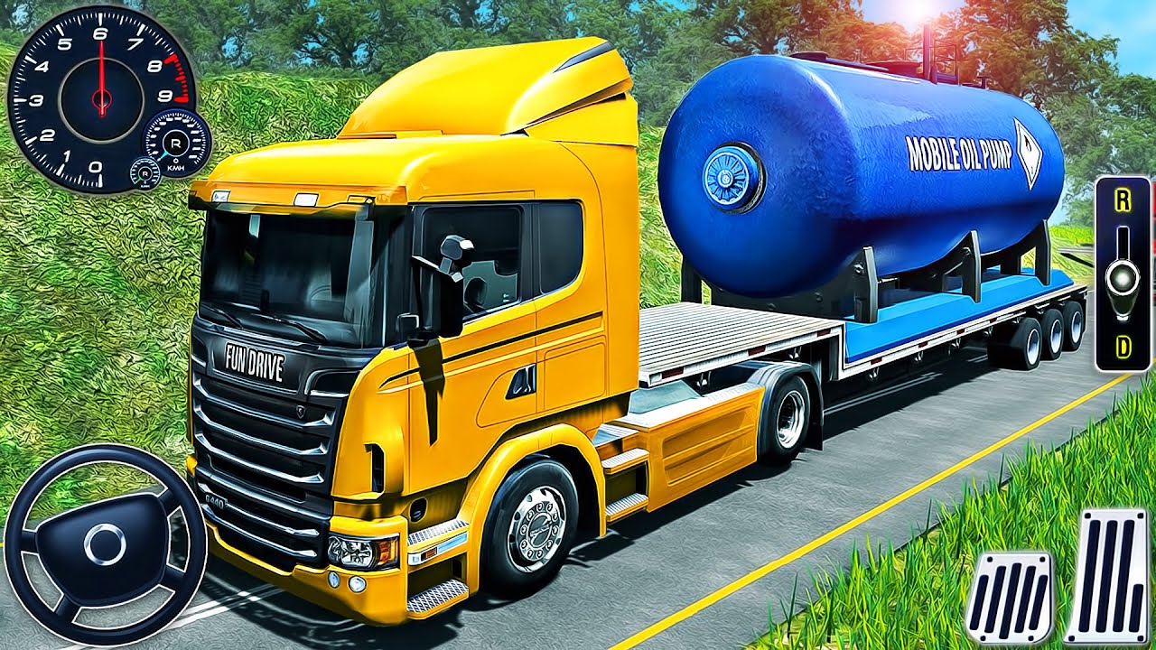 US Cargo Truck Trailer Driving 3D - Transporter Delivery Truck Simulator - Android GamePlay
