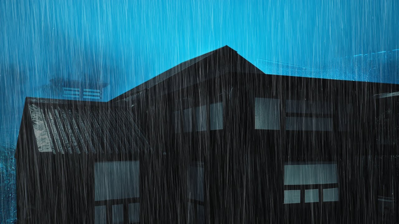 Instant Relaxation with Loud Rain and Distant Thunder on a Tin Roof at Night