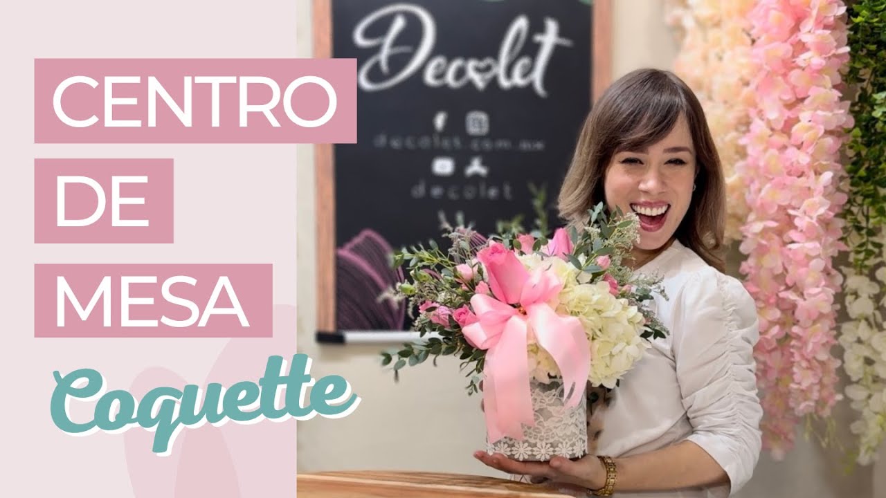 CENTRO DE MESA COQUETTE...ROMANTICISMO EN UNA PIEZA FLORAL 🌷