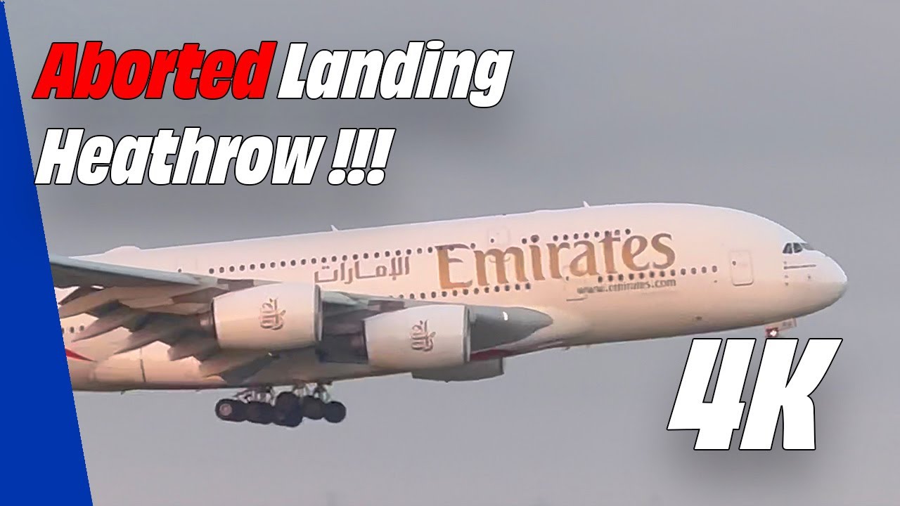 A380 Aborted landing | Emirates Go Around and 30+ Catches at Heathrow 4K Plane Spotting