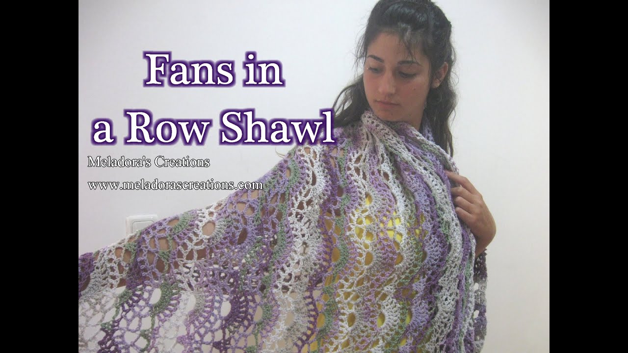 Crochet Shell Stitch Shawl - Fans in a Row Lacy Shawl - Crochet Tutorial