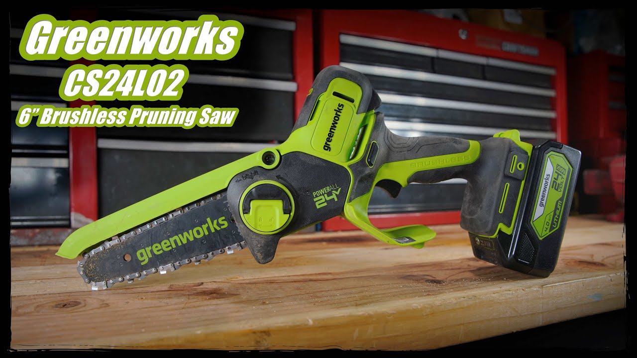 Review Greenworks CS24L210 24v pruning saw