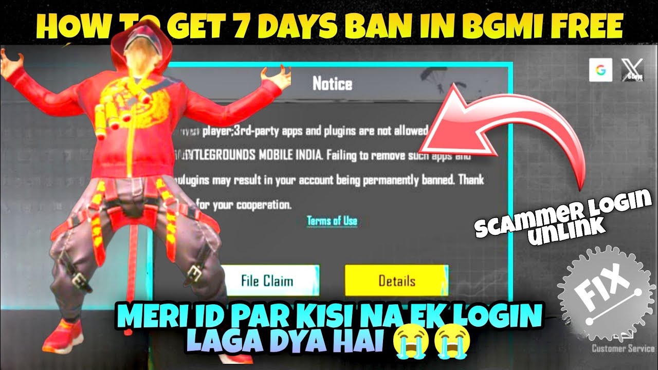 How to get direct 7 days ban in bgmi | how to ban bgmi id for 7 days free | Unlink twitter in bgmi