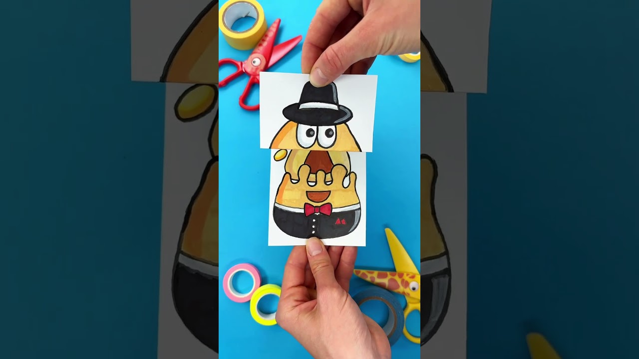 Funny Paper Crafts with Poppi POU 💩#papercraft #pou #poop #poopi #papercrafts #funny #diycrafts