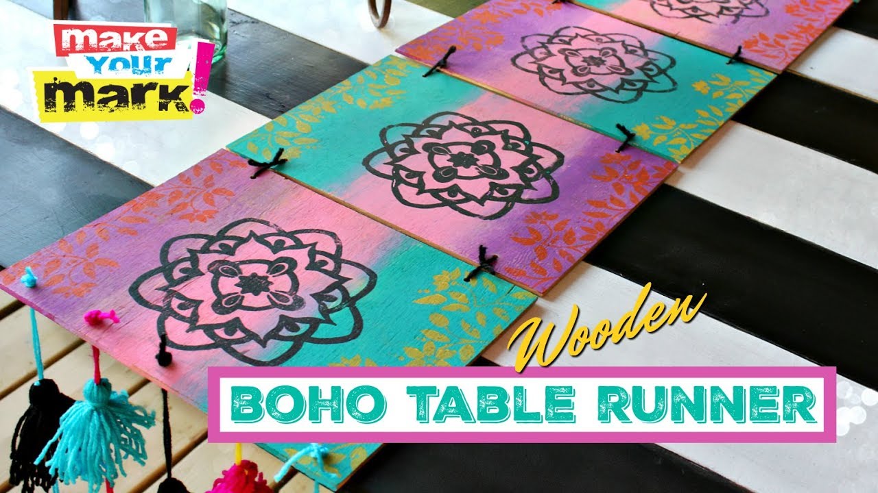 Wooden Boho Table Runner