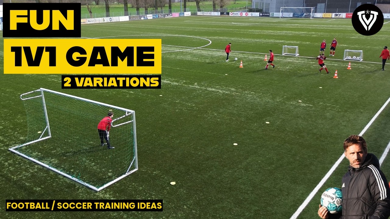 Fun 1v1 Soccer Drill With 2 Variations | Improve Dribbling Speed & Turning