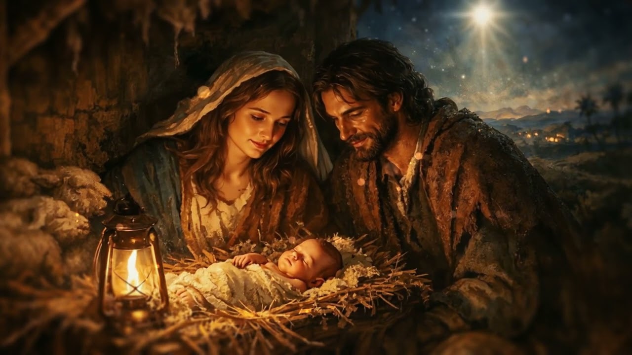 🎄✨Peaceful Nativity Christmas Family Gathering, Ambience Background | 4:44 White Noise, Gentle Wind