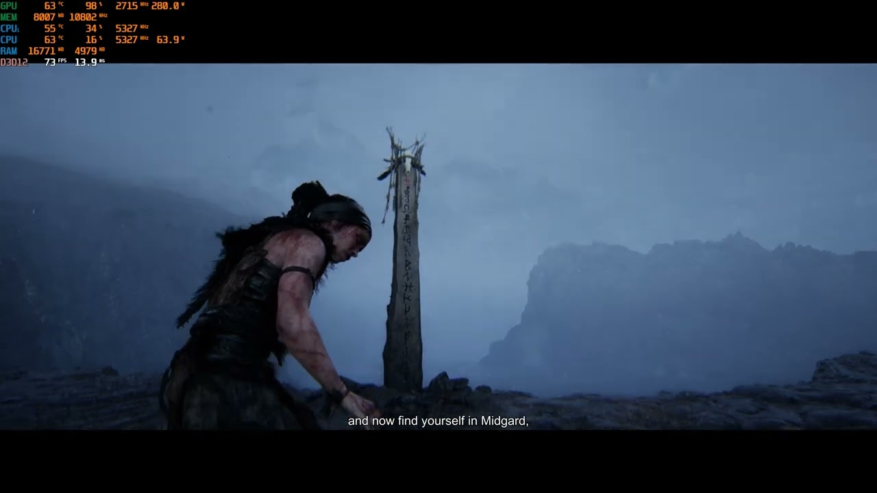 Hellblade 2 1440P RTX 4080 I7 13700KF High Settings