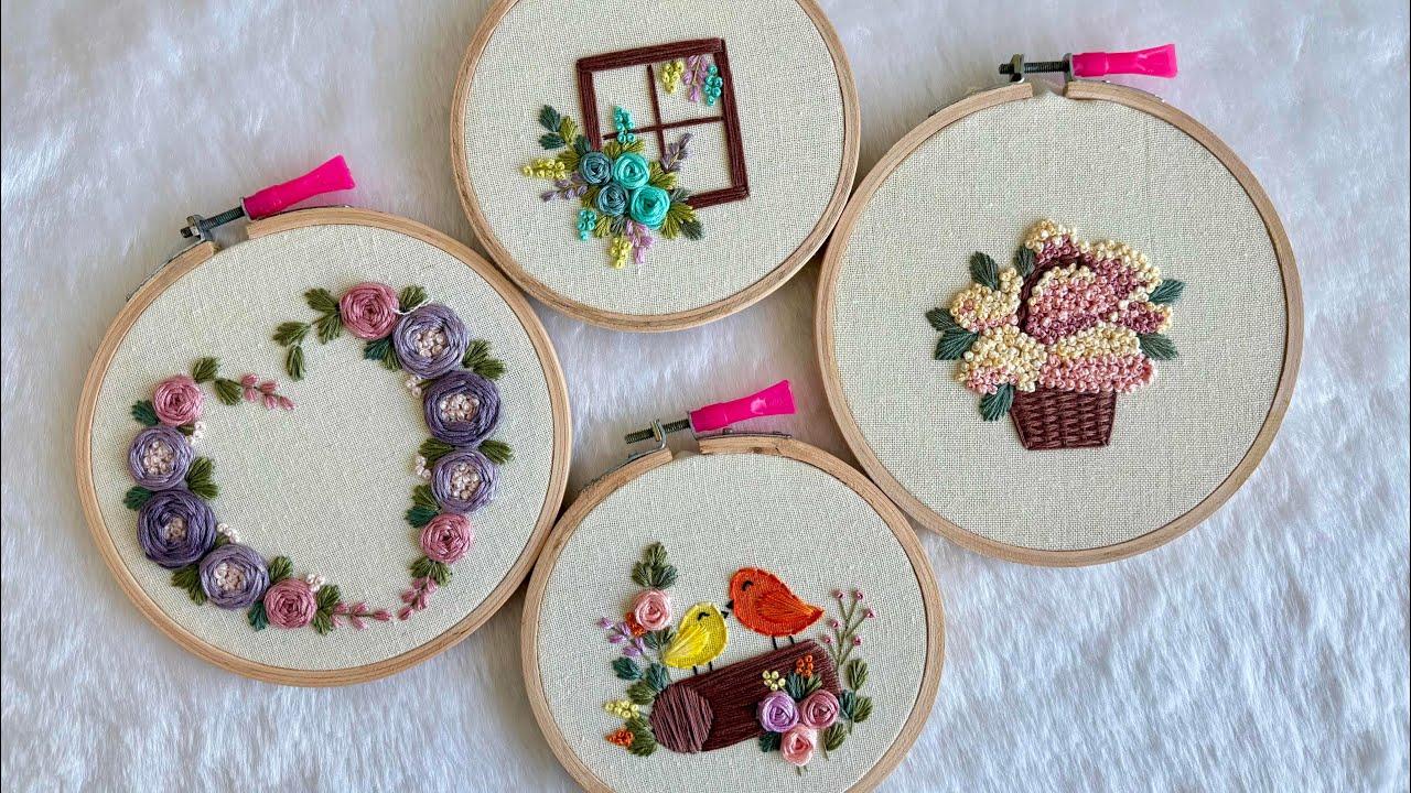4 Very Easy DIY Hand Embroidery Designs For Beginners 🥰 Hand Embroidery Compilation 
