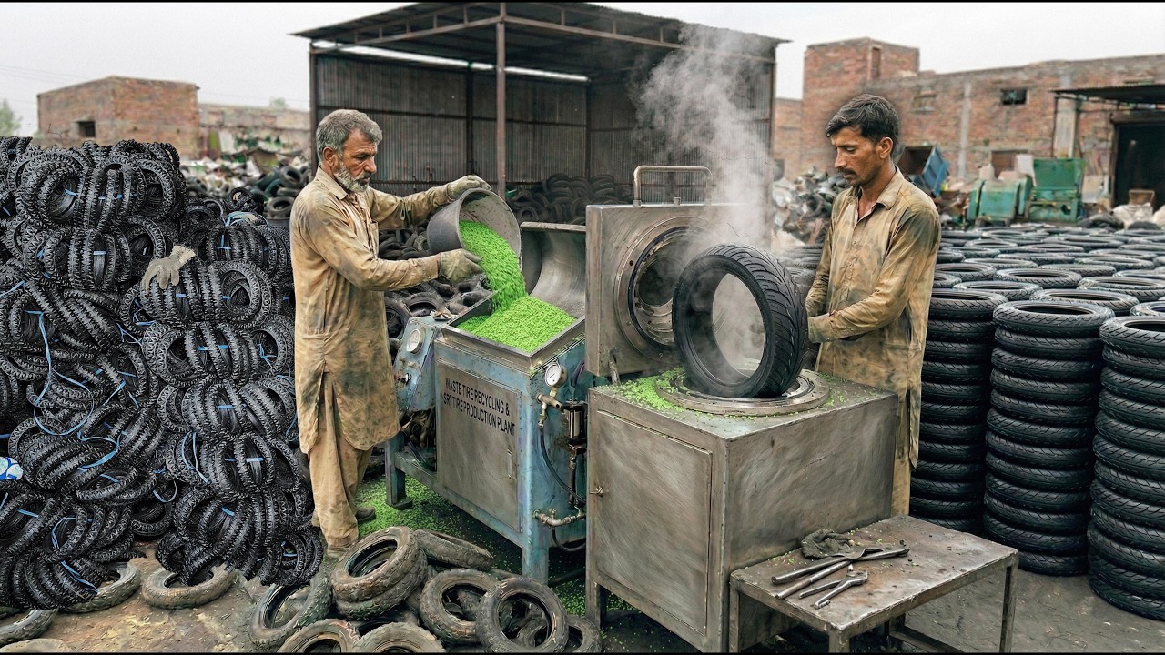 Amazing! Polythene Waste Transformed Into Real Bicycle Tyres | Giant Factory Manufacturing Process