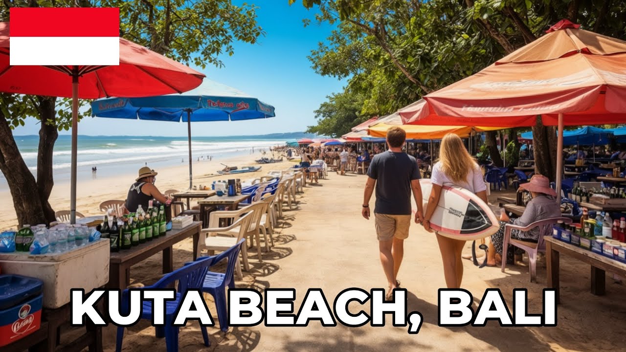 Walking Kuta, Bali 🇮🇩 | Famous Bali Surfer Beach