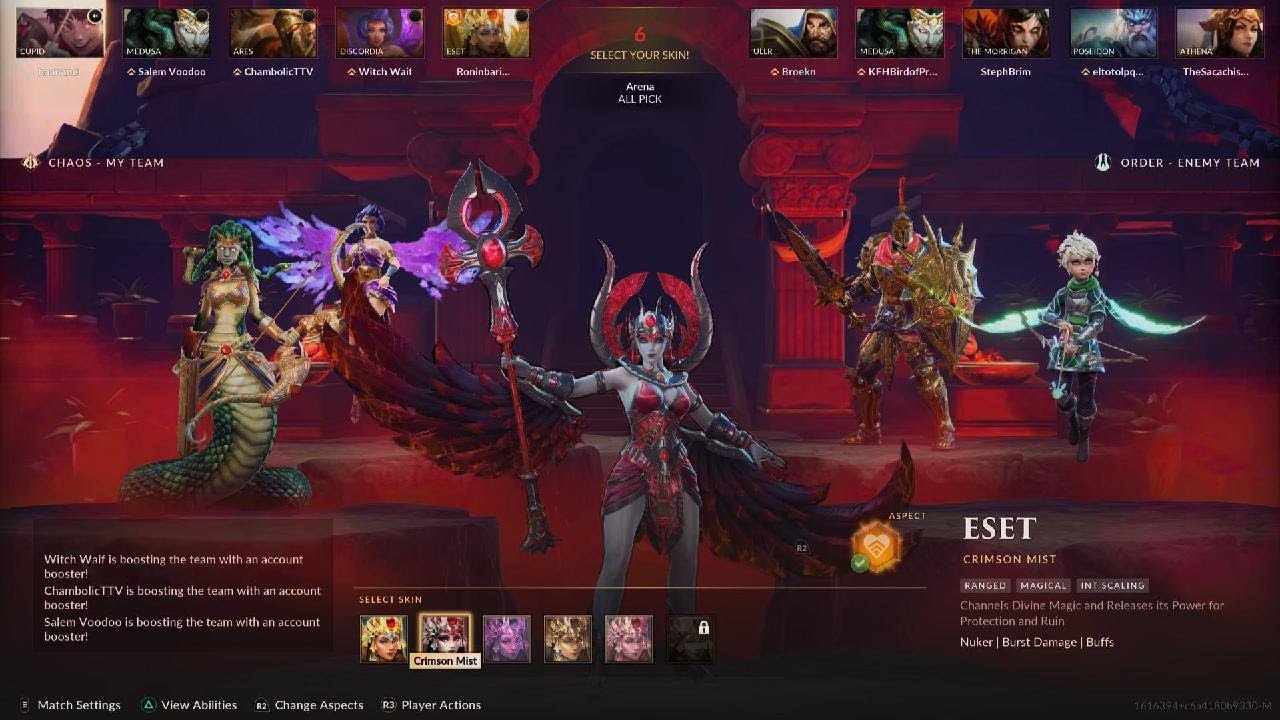 SMITE 2 Eset Crimson Mist Skin