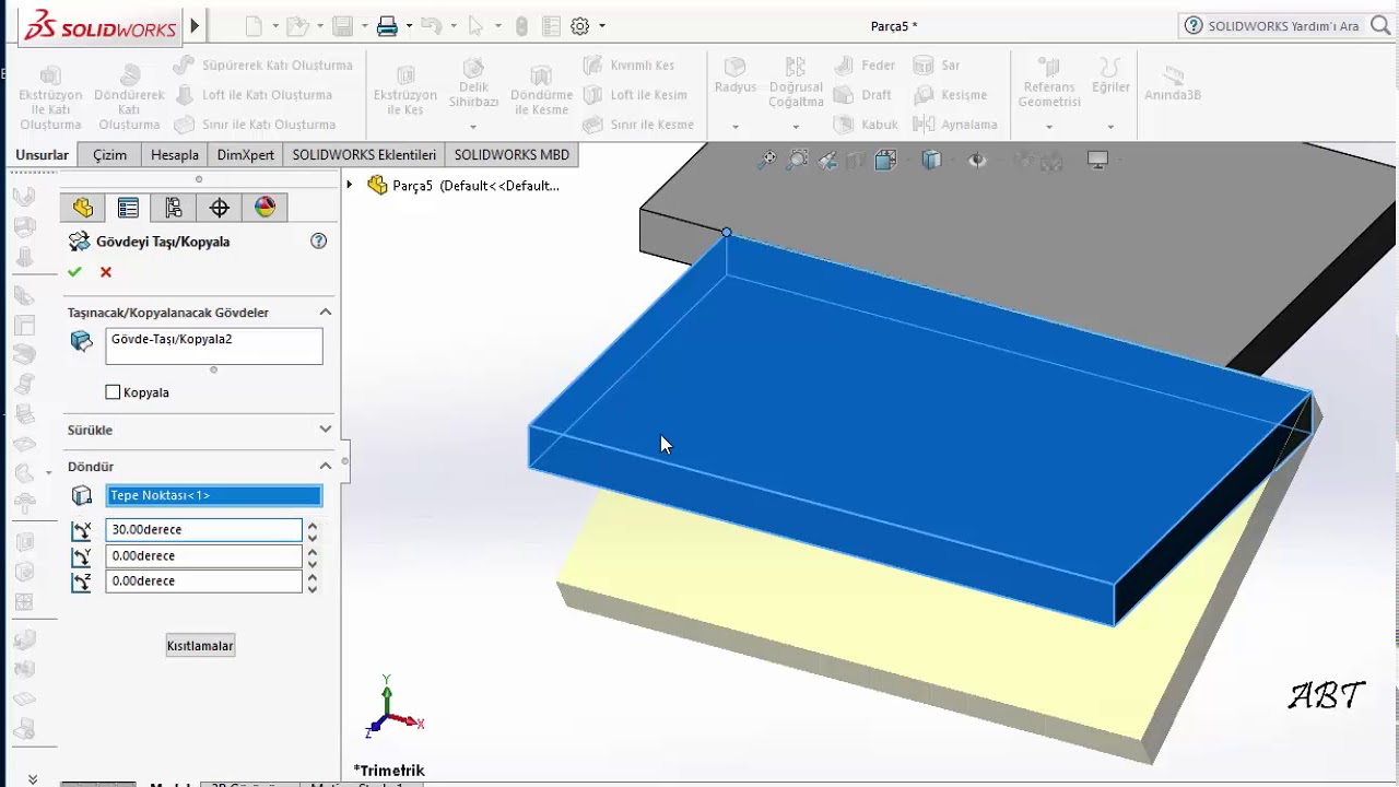 Solidworks Parçaları Taşıma - Kopyalama- Döndürme