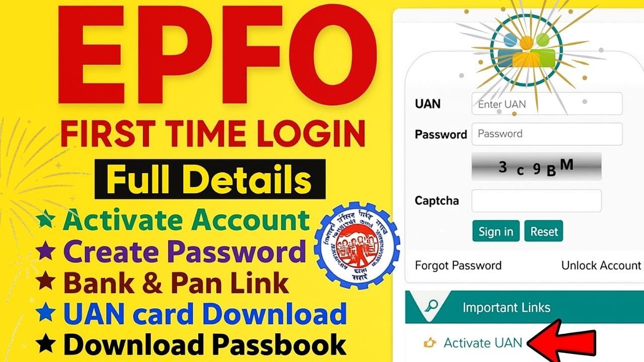 EPFO First Time Login Kaise Kare | UAN Activation Process 2025 | Download PF Passbook | PF Account