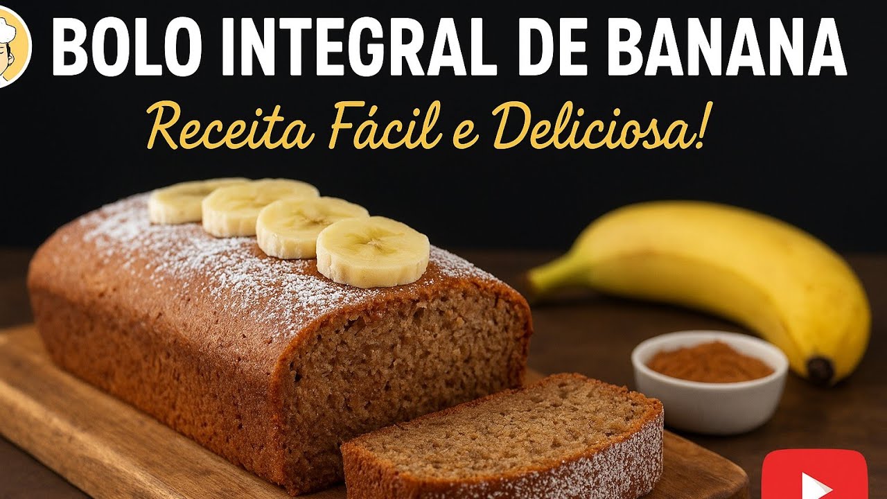 Bolo Integral de Banana#receitasimples#cafédatarde #lanchesaudavel#cafédamanhãsaudável 