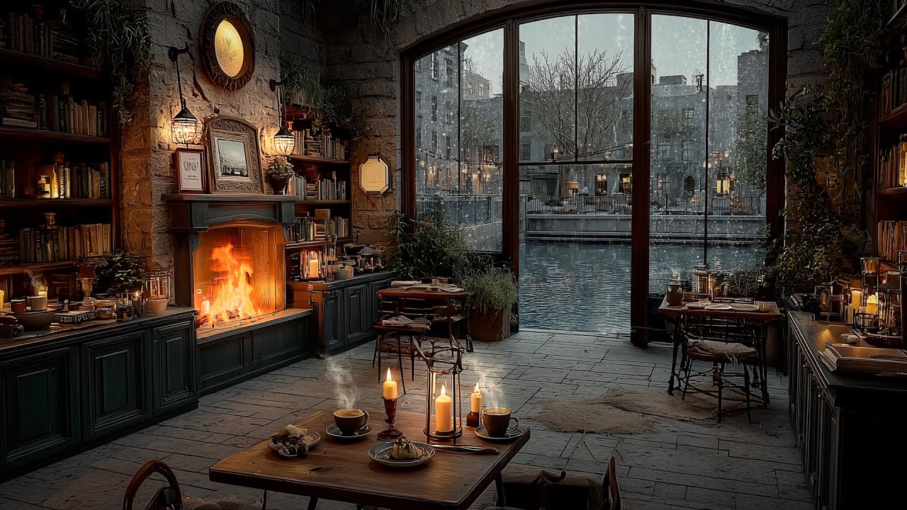 Smooth Jazz Music for Relaxing ☕ Peaceful Cafe Vibes, Rain Sounds for Focus & Calm