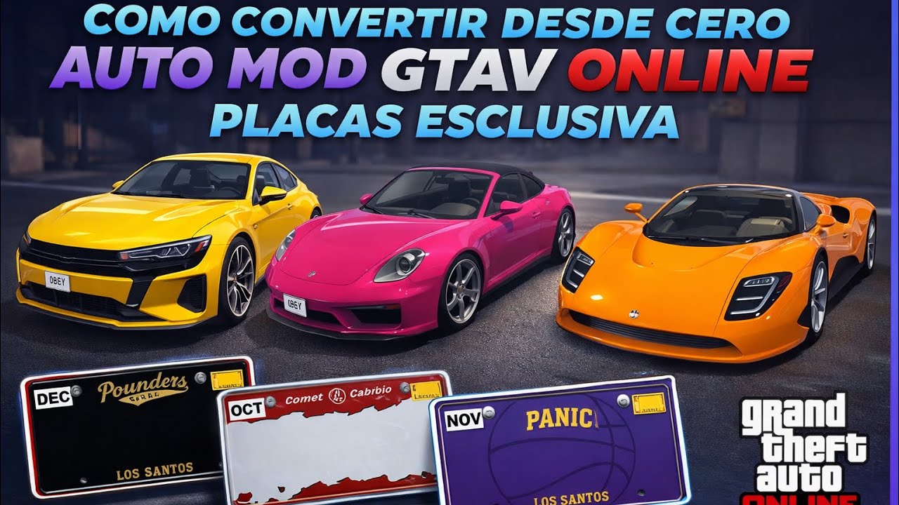 COMO CONVERTIR DESDE CERO AUTO MOD GTAV ONLINE PLACAS EXCLUSIVAS (2026) 