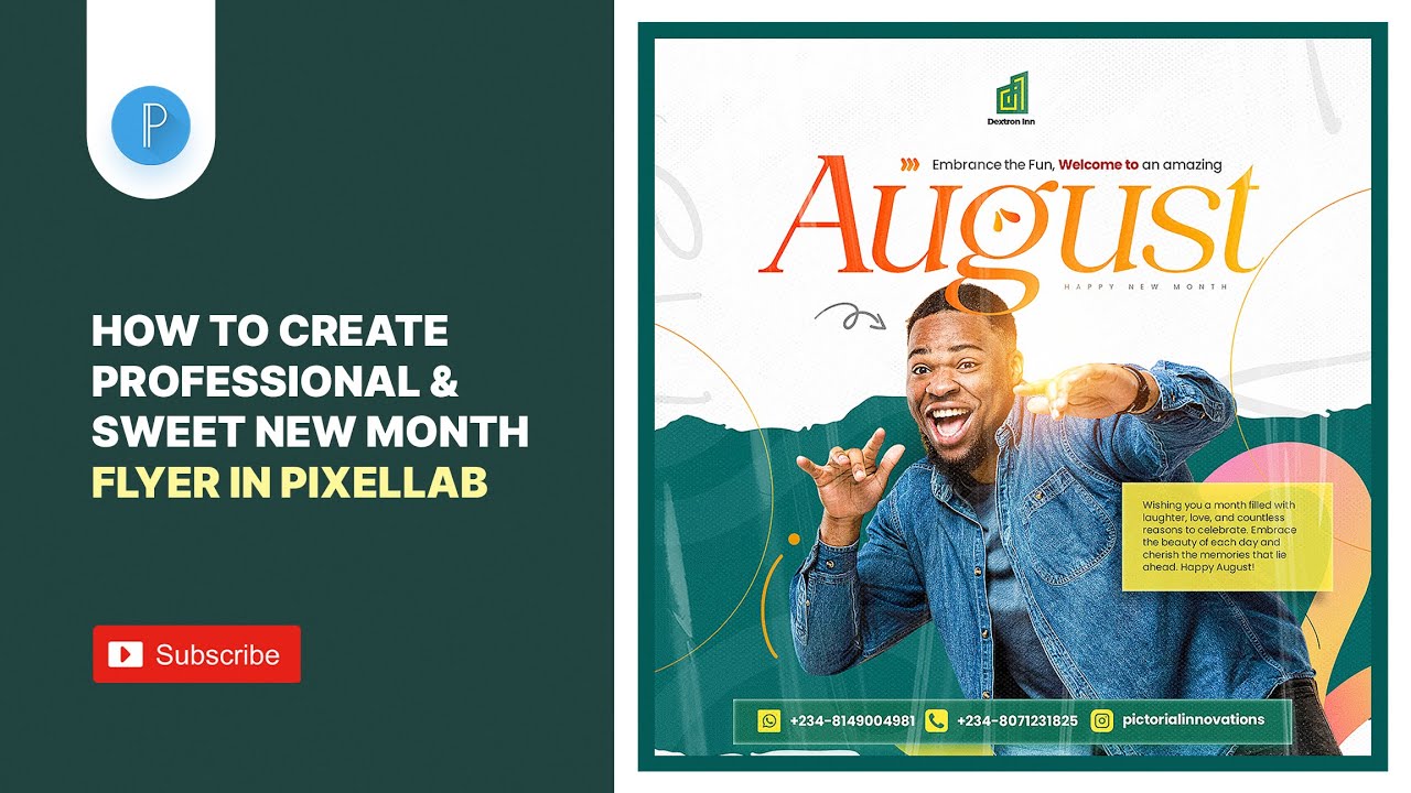 New Month Flyer Design in PixelLab - August 2023 (Download PLP File for Free)
