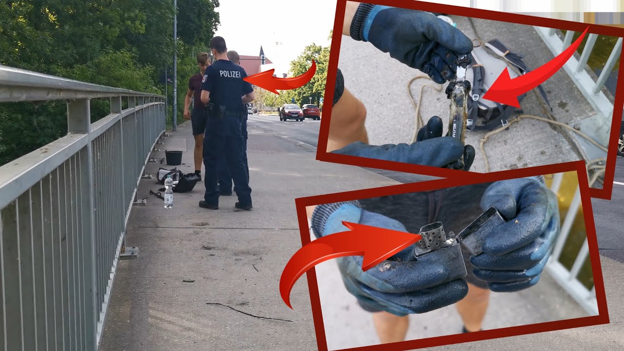 NATO-MESSER, ZIPPO gefunden und POLIZEIKONTROLLE beim Magnetfischen!!!