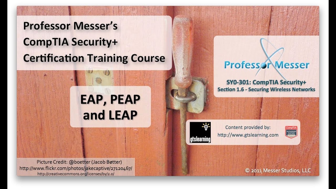 EAP, PEAP, and LEAP - CompTIA Security+ SY0-301: 1.6