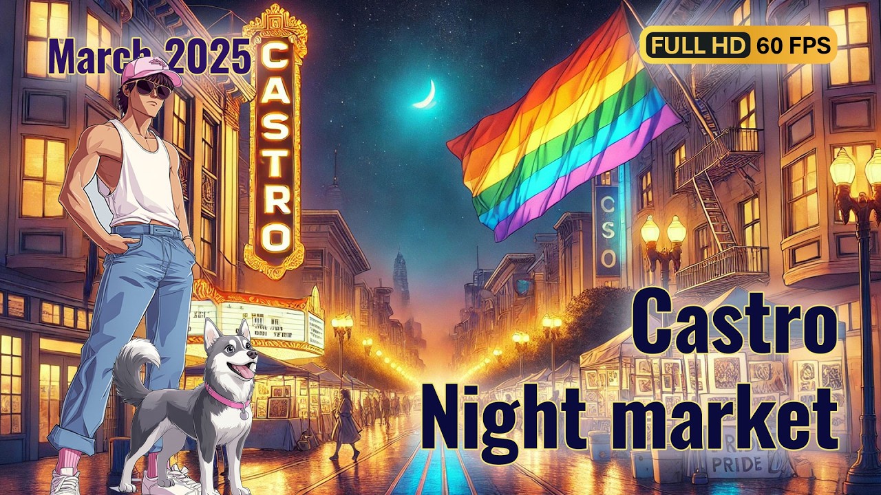 Castro Night Market at San Francisco | 4K HDR City walk