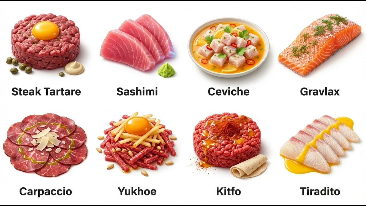 Все блюда из сырого мяса: объяснение.