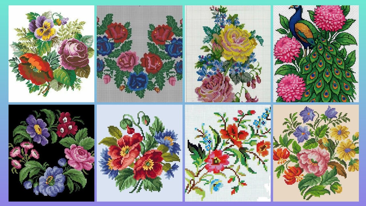 Gorgeous cross stitch patterns /countable embroidery #charsutikarhai/latest dosuti design ideas2026