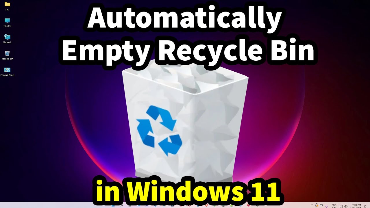 Как автоматически очистить корзину на ПК с Windows 11 (ноутбук)
