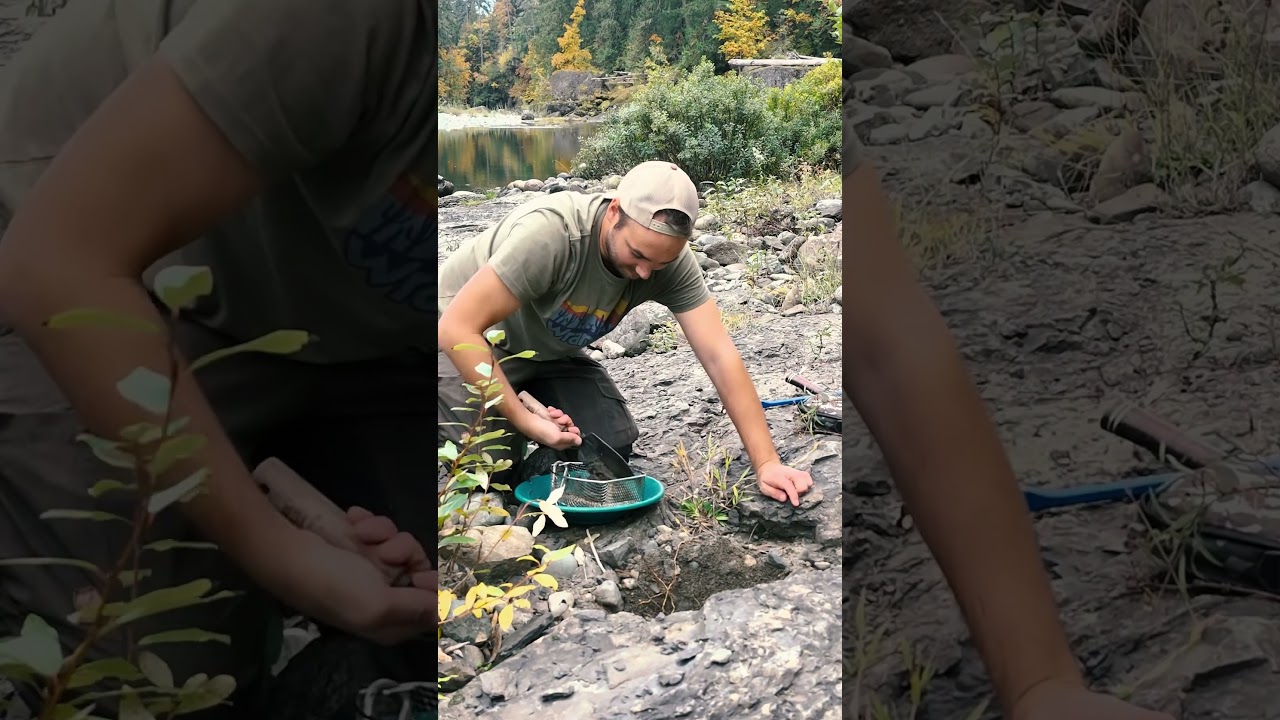 Panning for gold on Vancouver Island, BC