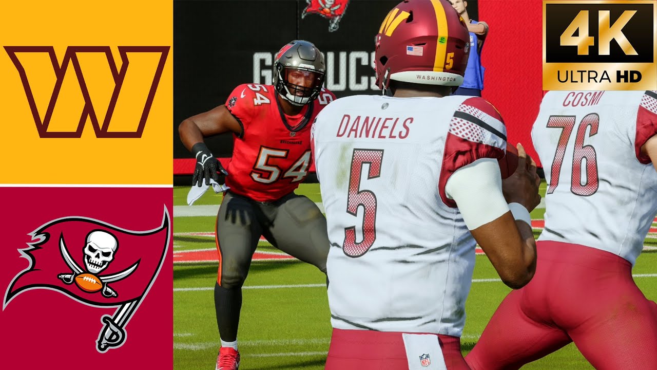 Commanders vs Buccaneers l Week 1 2024 Season (Madden 25 Rosters) l 4K Madden 24 PS5 Simulation