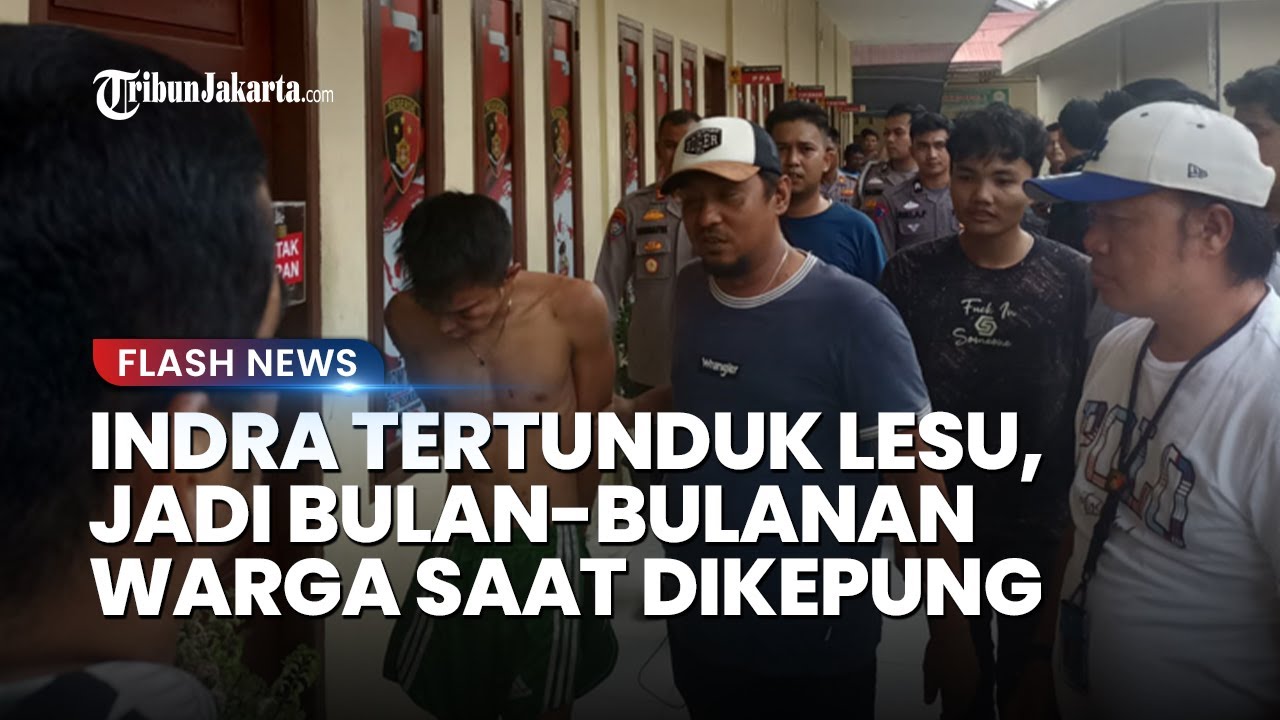 Penampakan Indra Tertunduk Lesu saat Ditangkap Polisi, Babak Belur Kena Amuk Warga