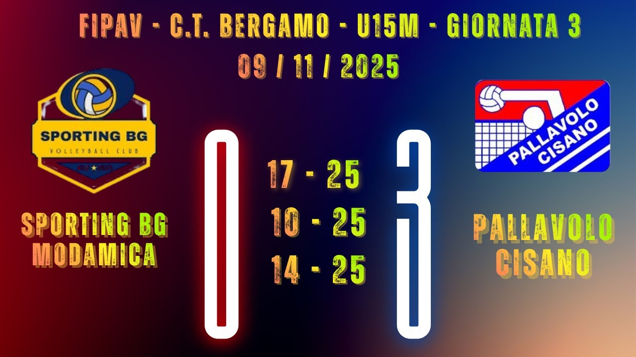 U15M - Sporting BG - Pallavolo Cisano - giornata 4