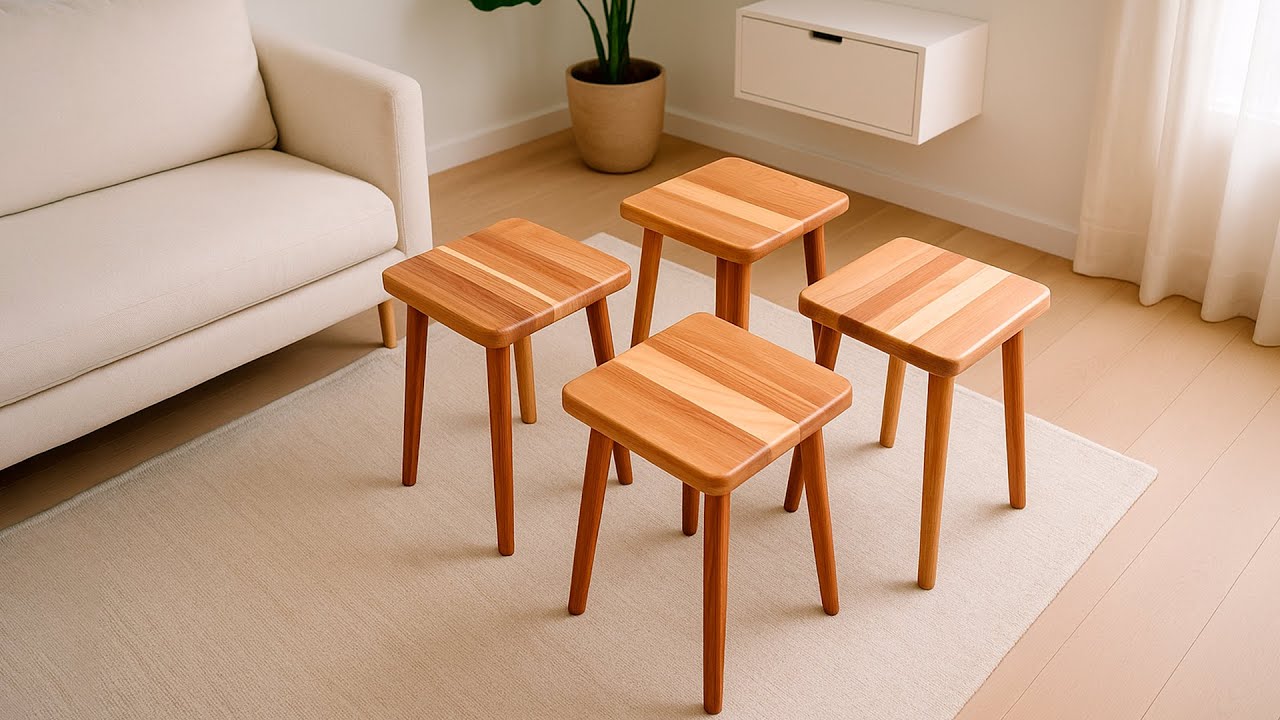 DIY Wooden STOOLS: Simple Build and AMAZING Results