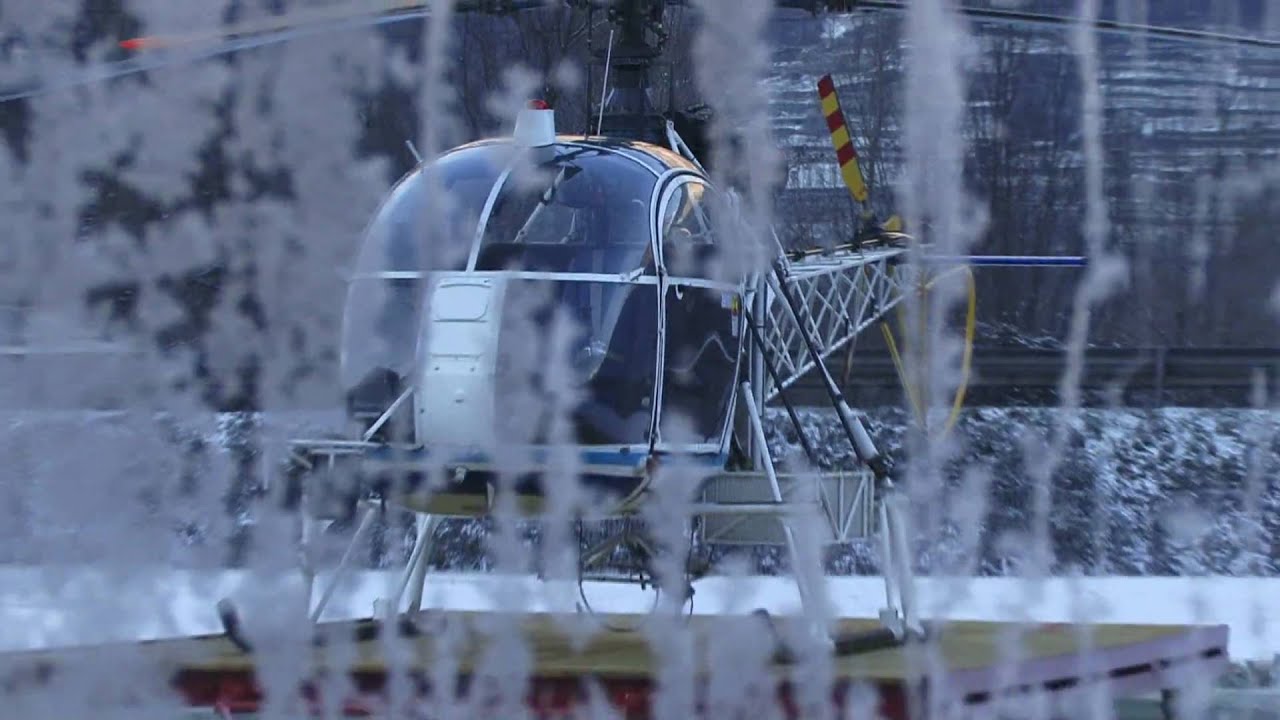 ELICOTTERI Valcamonica_ Helicopter sling logging works Eurocopter SA315 Lama flights