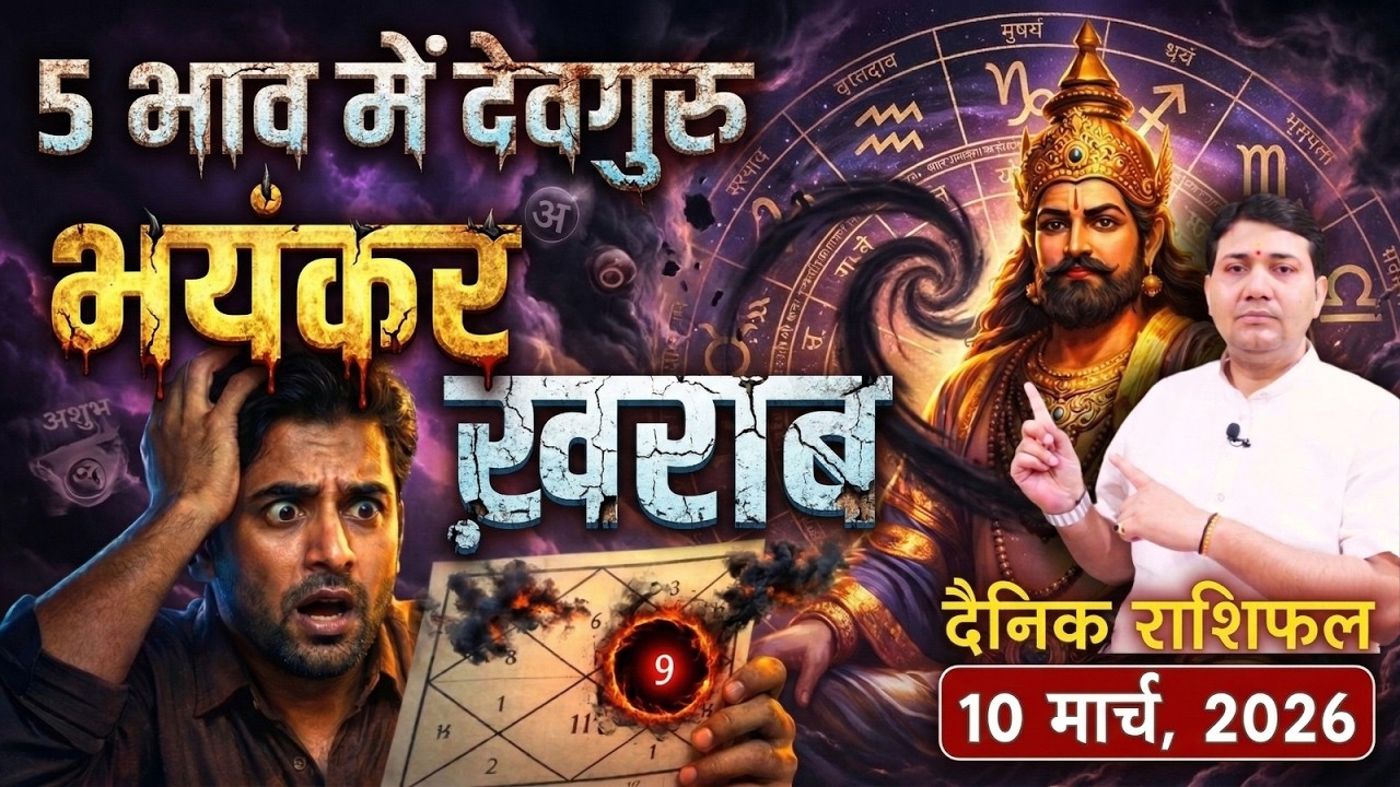 गुरु इन 5 भावों में? तो ये 3 गलती जीवन बर्बाद करेगी! 10 march 2026 | Aaj Ka Rashifal | दैनिक राशिफल
