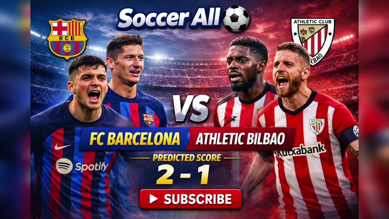 🚨 BIG MATCH ALERT 🚨FC BARCELONA 🆚 ATHLETIC BILBAO ⚔️🔥Goals, intensity & drama expected tonight!🎯 