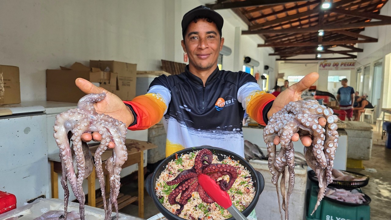 POLVO E TUDO O QUE ENCONTRAMOS NA FEIRA, VEJA O QUE FIZEMOS
