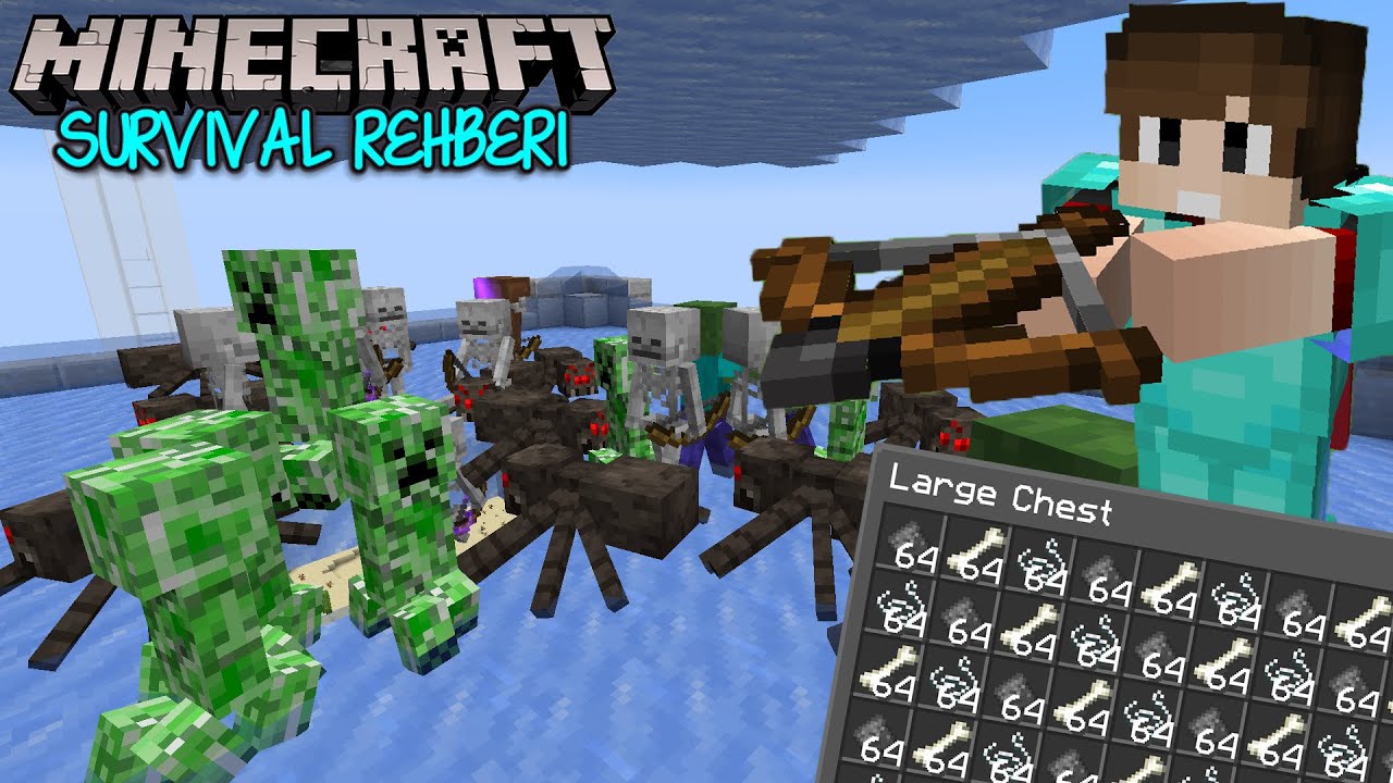Dünyanın En Stabil ve Kullanışlı MOB FARMI !! / Minecraft Survival Rehberi B13