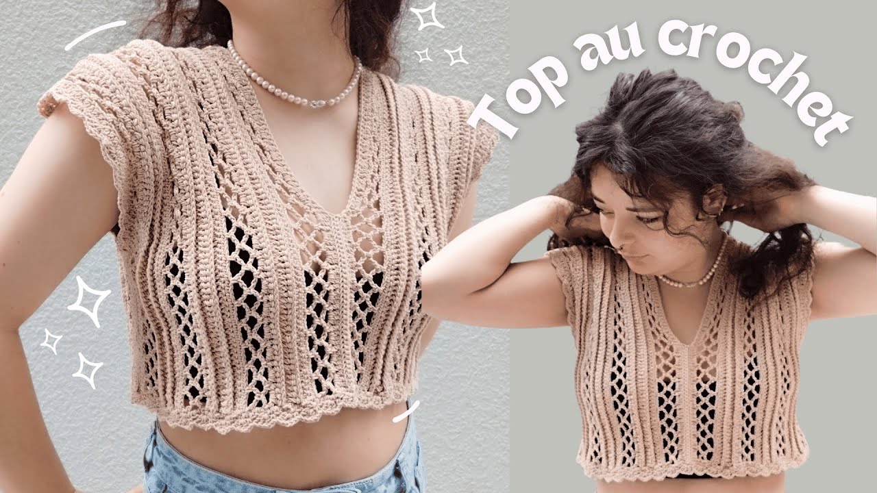 Tuto crochet pour l’été - un top effet dentelle  | Niveau Débutant Confirmé (EN SUB)