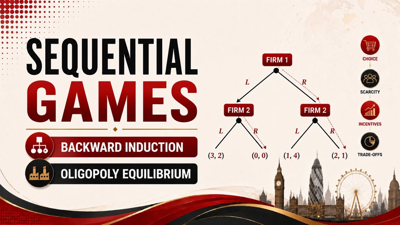 🌿Sequential Games, Backward Induction & Oligopoly Equilibria (Cournot, Bertrand, Stackelberg)🌿