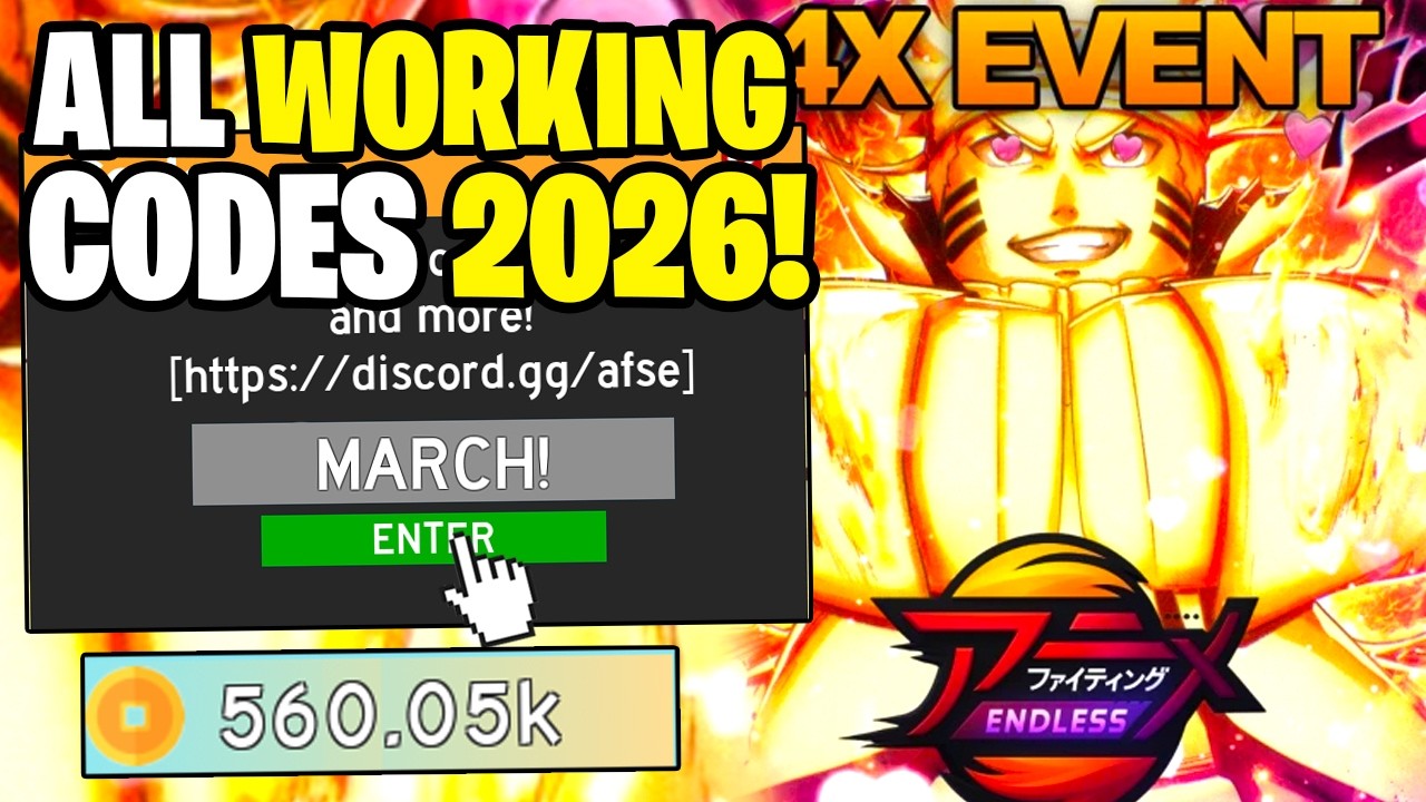 ALL WORKING CODES FOR ANIME FIGHTING SIMULATOR ENDLESS IN 2026! ANIME FIGHTING SIMULATOR ENDLESS