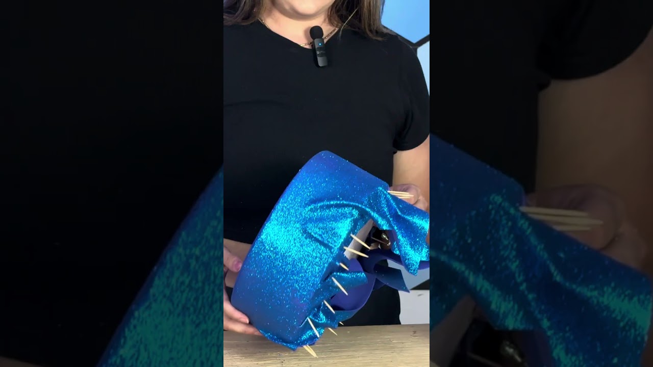 Encapando Bolo Fake de EVA de Glitter Azul Royal #diy #fa&ccedil;avoc&ecirc;mesmo