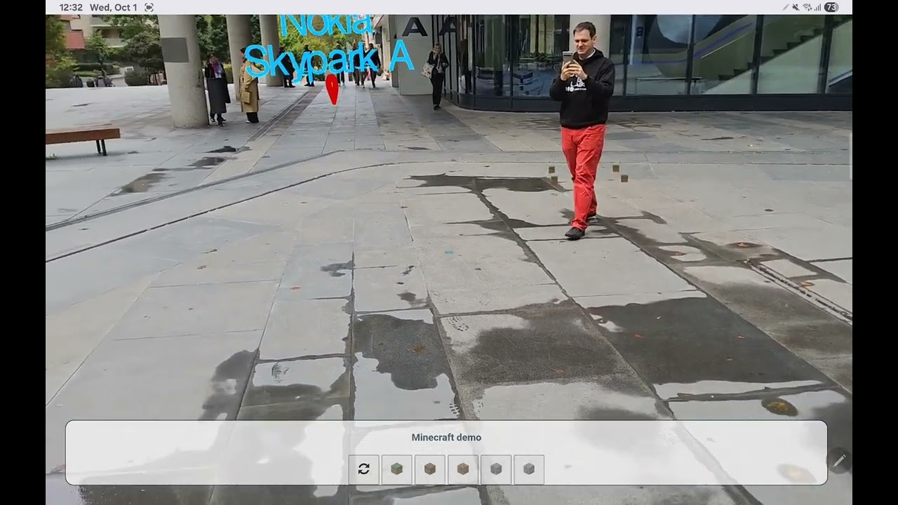 Demo of collaborative block world builder game - View of Player 2