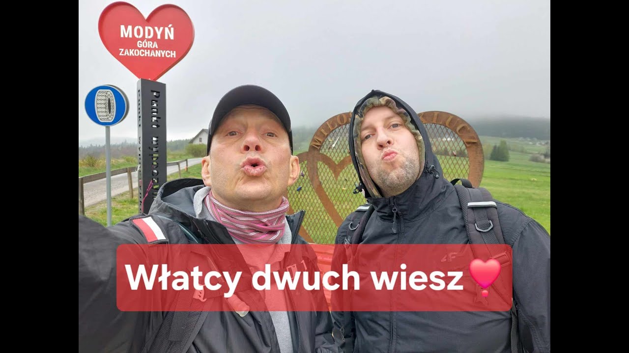 Włatcy dwuch wiesz: Modyń (1029 m n.p.m.) i Skiełek (749 m n.p.m.), Beskid Wyspowy, 10.04.2024r.